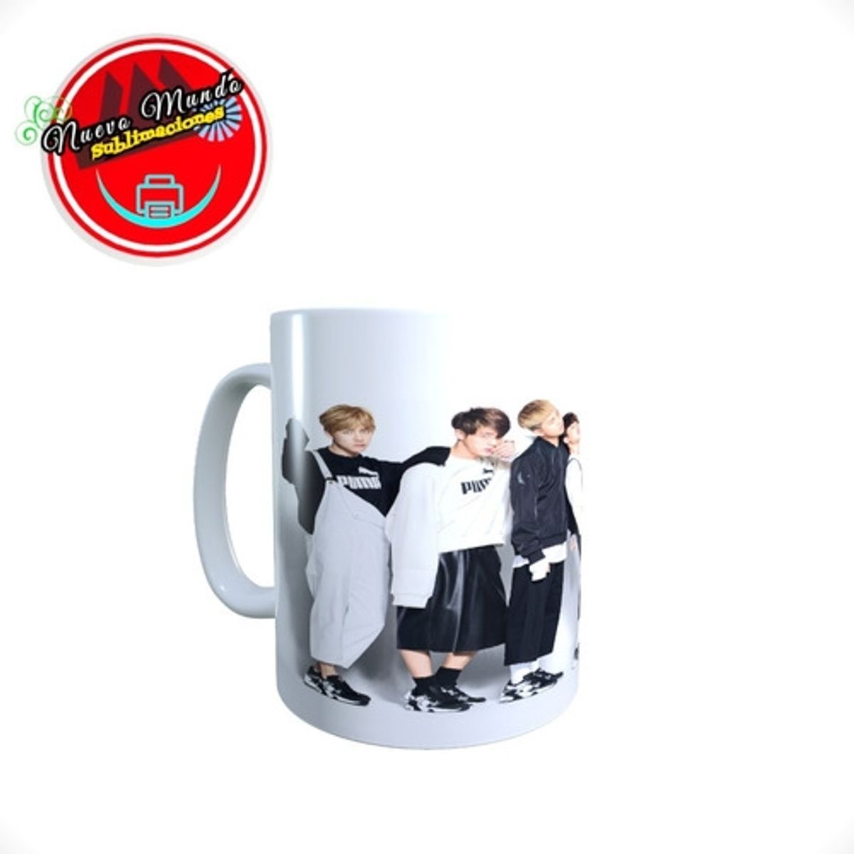 GENERICO - taza blanca de bts - integrantes