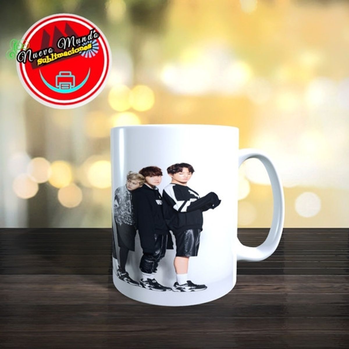 GENERICO - taza blanca de bts - integrantes