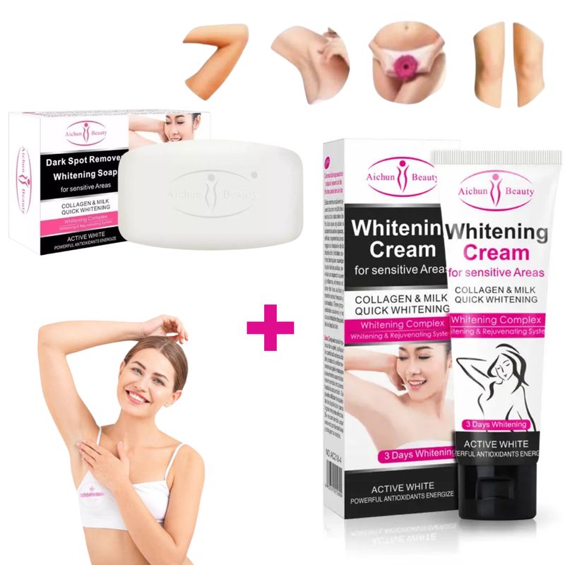 GENERICO - Pack Crema Blanqueadora Jabón Aclarante Zonas Íntimas