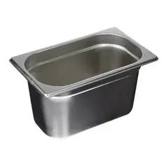 GENERICO - Deposito Gastronómico Acero Inox 1/4 10 Cm Con Tapa (26x16)