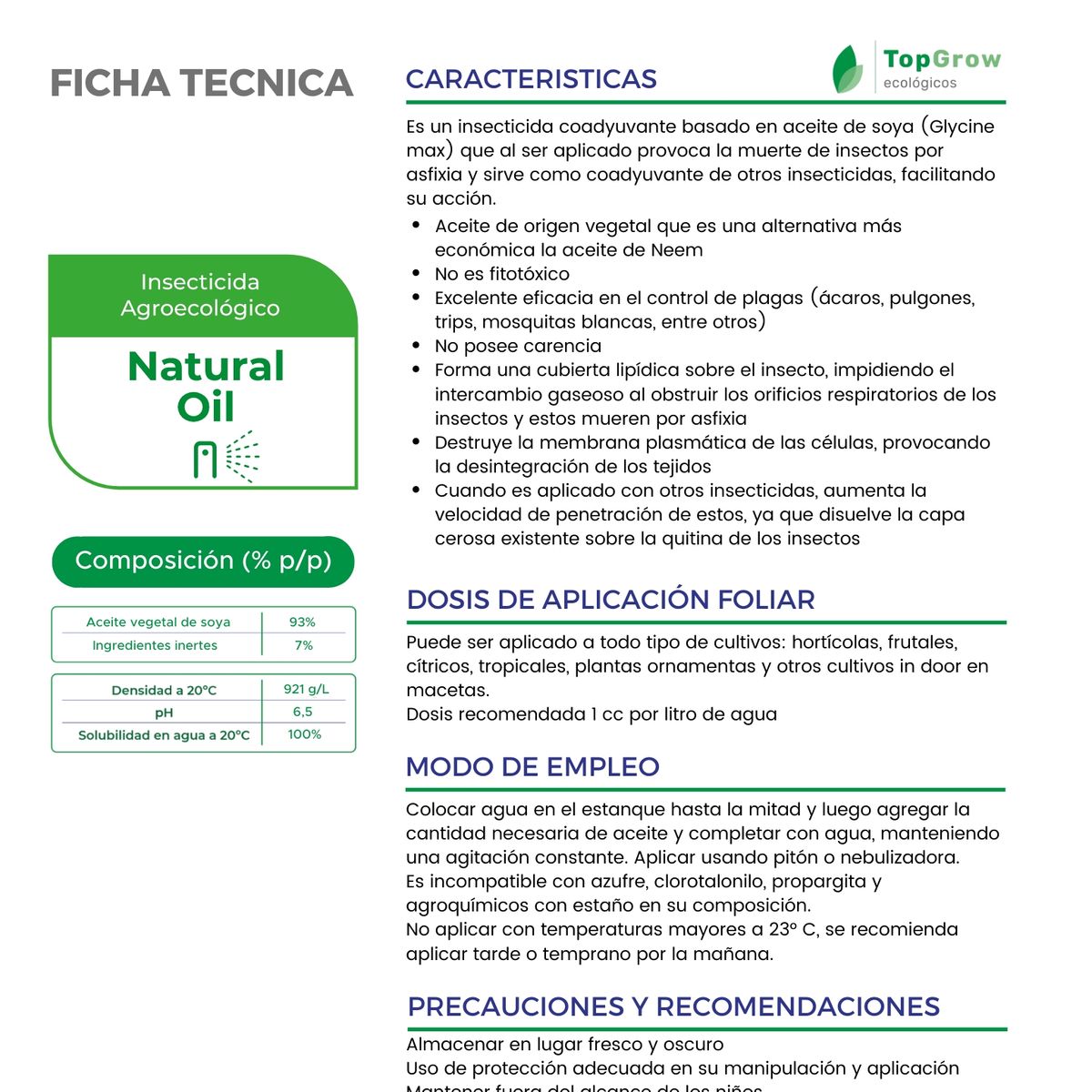 GENERICO - Insecticida Agroecológico Natural Oil