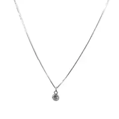 ANDREA COGGIOLA JOYAS - Collar Punto De Luz Circón 5mm Plata Fina 925