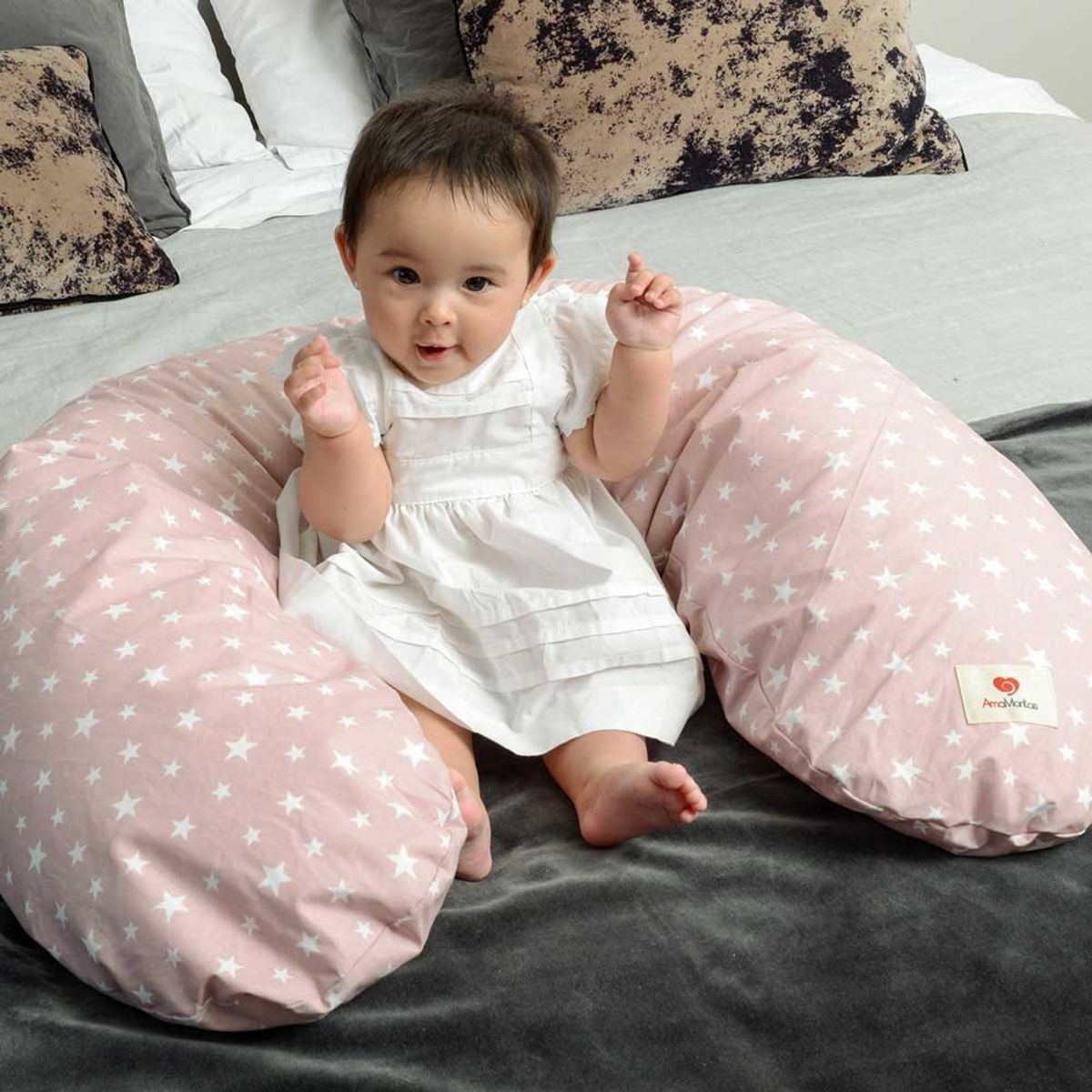 AMAMANTAS - Cojín Maternal Multifuncional Palo Rosa Amamantas