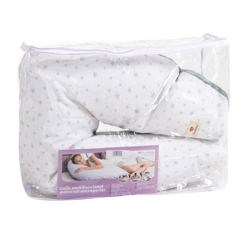 AMAMANTAS - Cojín Maternal Multifuncional de Microperlas Blanco