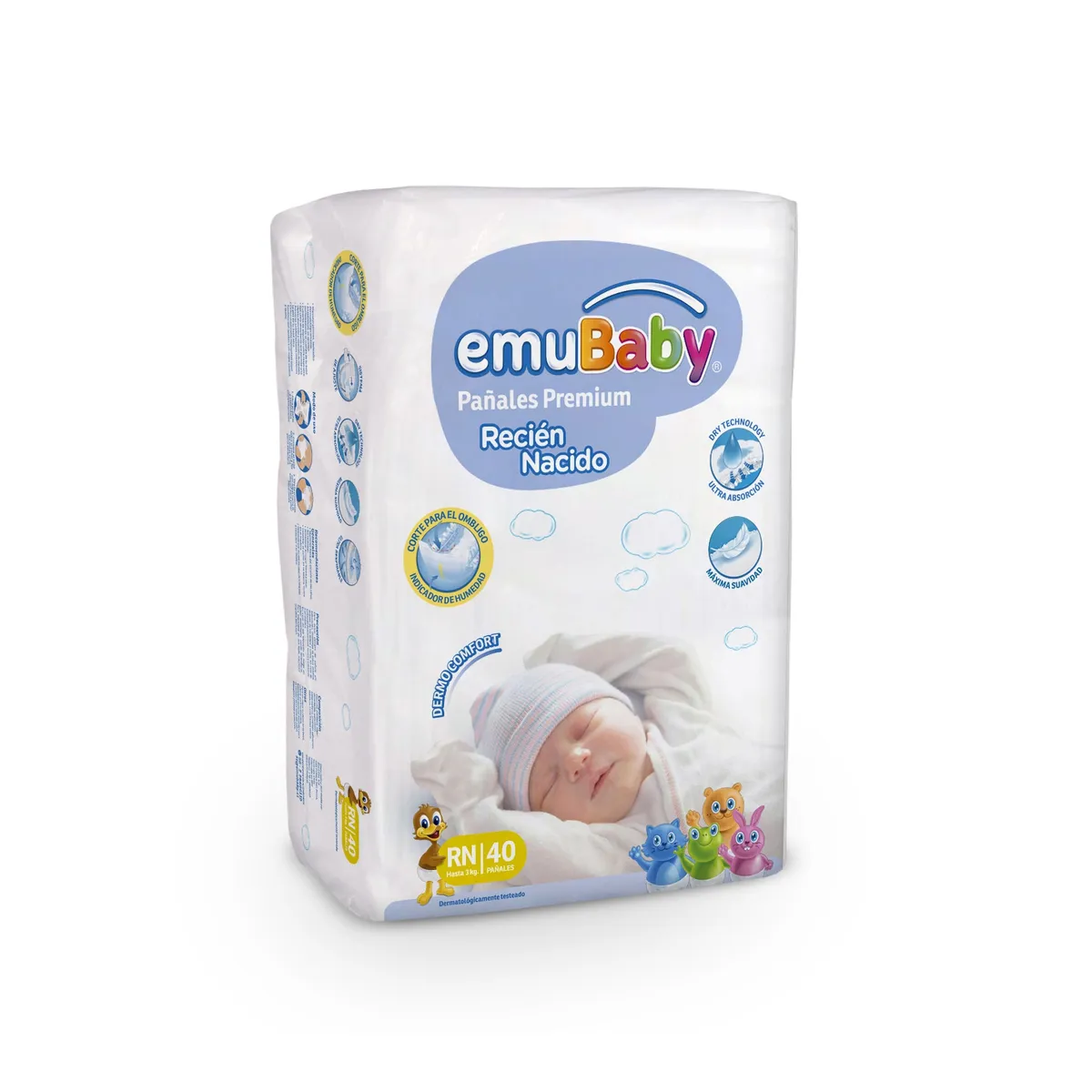 EMUBABY - Pañales Emubaby Premium - Recién Nacido (rn) - 40 Uds