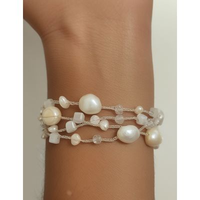 Imagen 2 del producto Pulsera Perla Río Cristal Hilo Seda