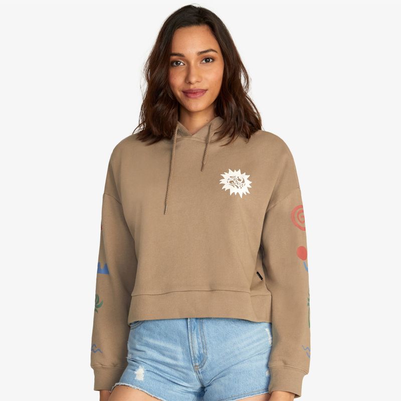 RVCA - Polerón Mujer Breeze Hoodie Otlr Café RVCA