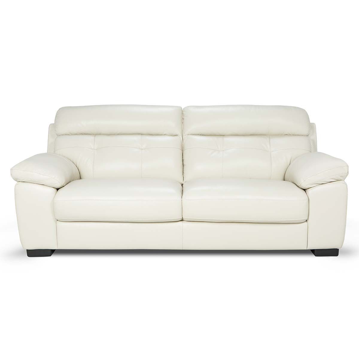 ROSEN - Sofá Rosen Flaminio 3 Cuerpos Cuero Marfil