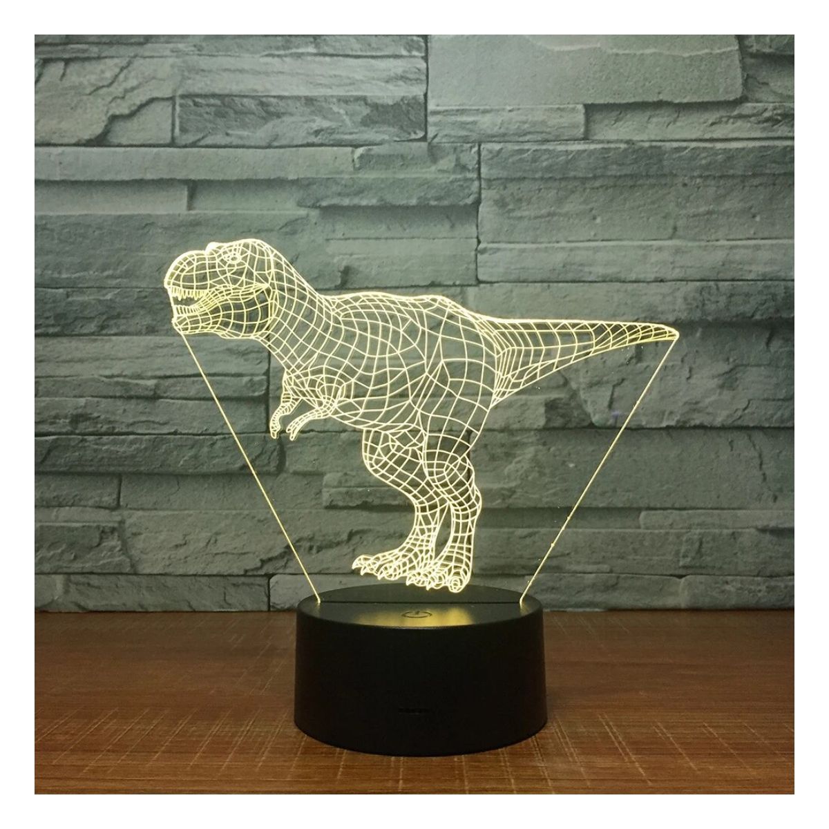 3DILUTION - Lámpara Led 3d Tiranosaurio Base Negra con App