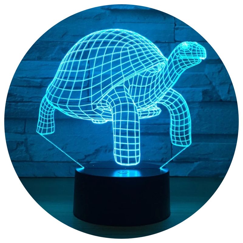 3DILUTION - Lámpara Led 3d Tortuga Base Negra con App