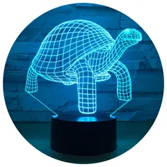 3DILUTION - Lámpara Led 3d Tortuga Base Negra con App