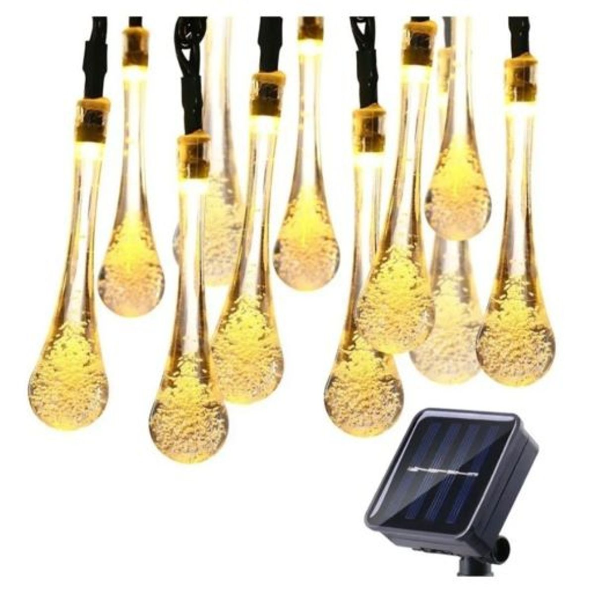 GENERICO - Guirnalda Luces Solar Led 6 Metros Gota Cálida…