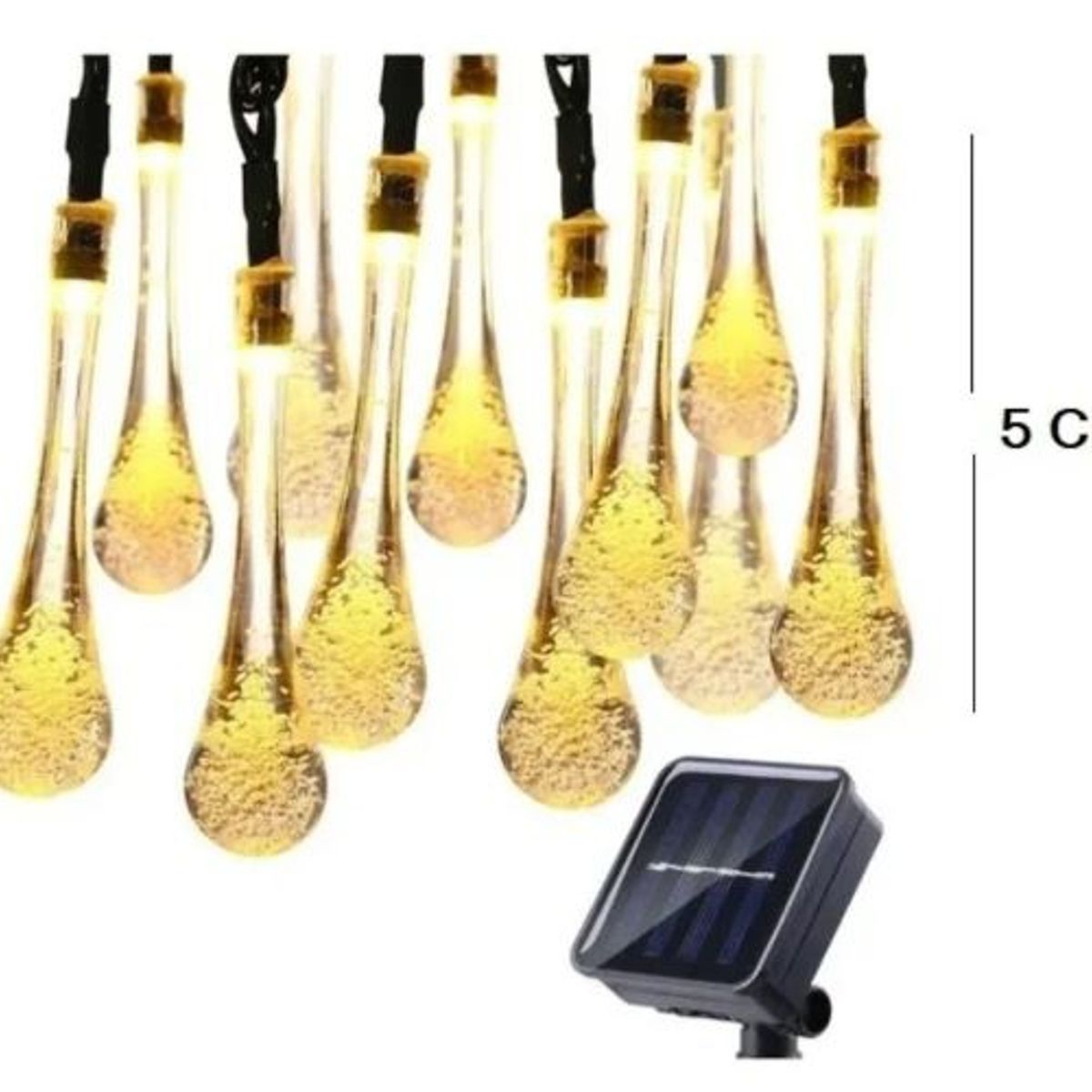 GENERICO - Guirnalda Luces Solar Led 6 Metros Gota Cálida…