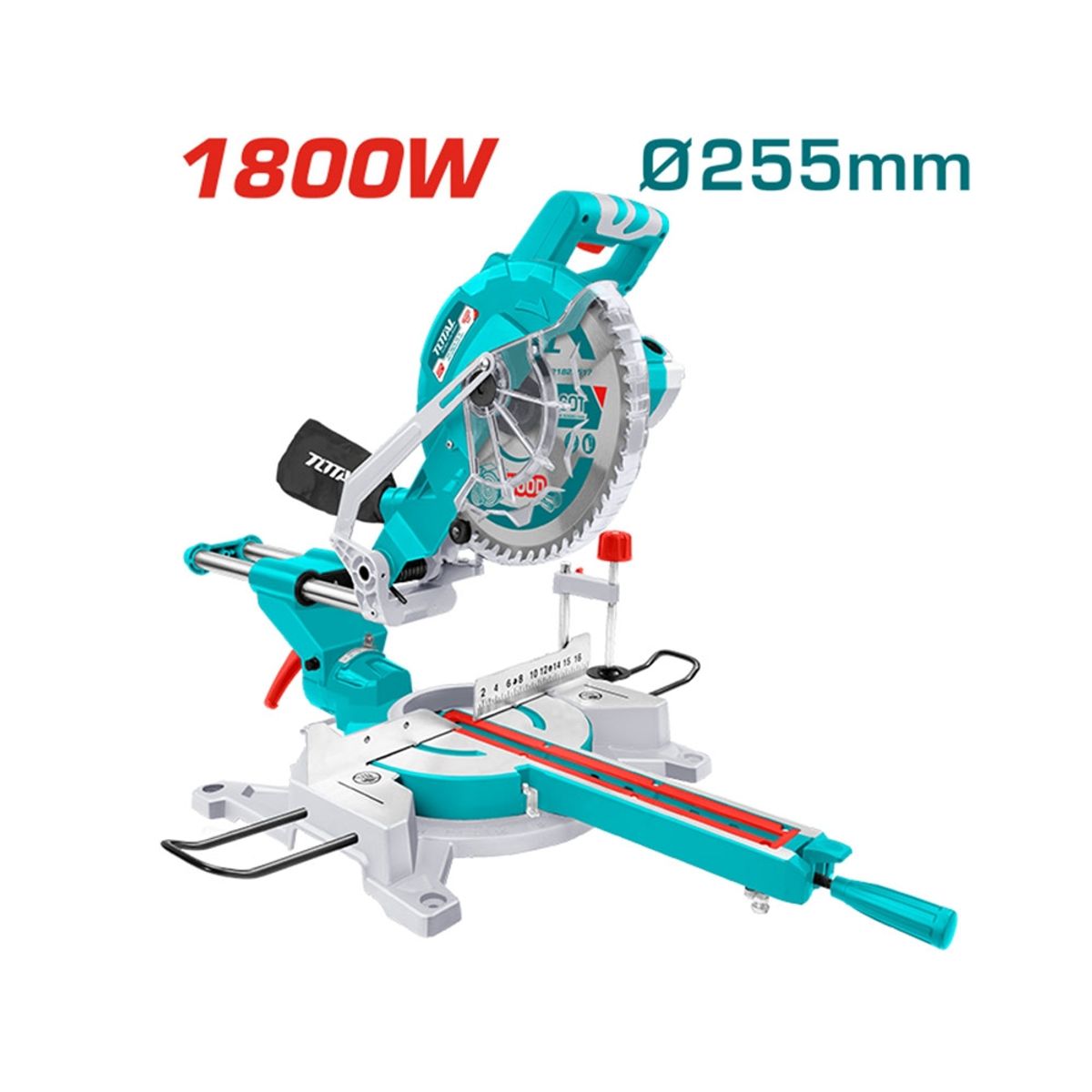 TOTAL TOOLS - Ingleteadora Telescópica 1800w 10” Industrial + Disco + 5 Acc TOTAL