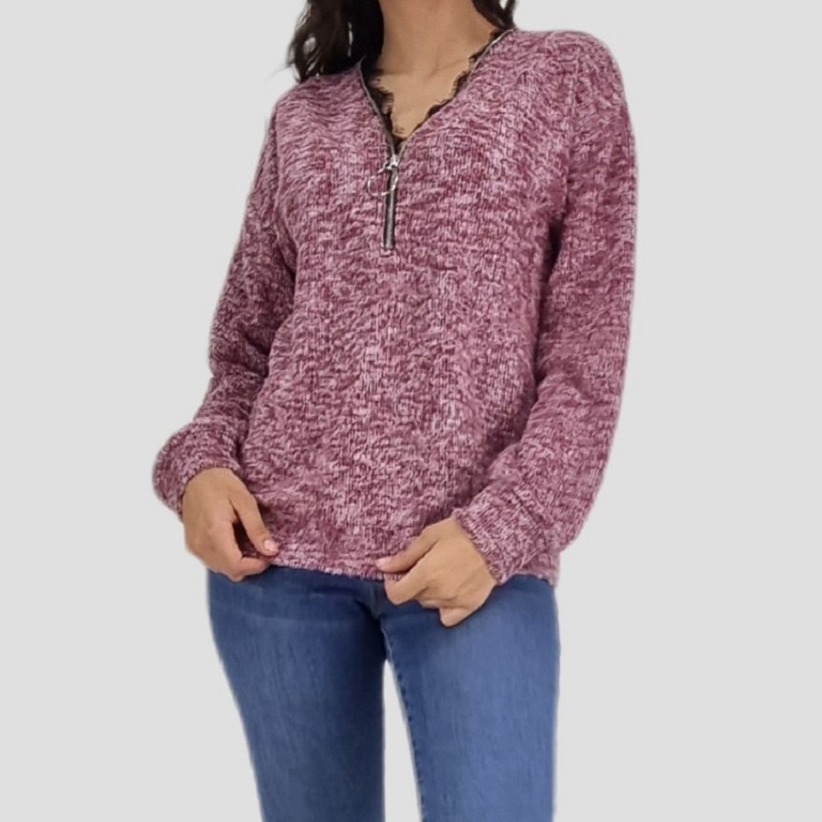 TENTATION - Polera Cierre Manga Larga