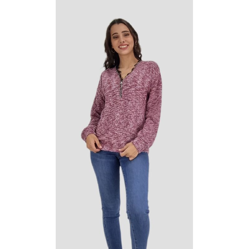 TENTATION - Polera Cierre Manga Larga