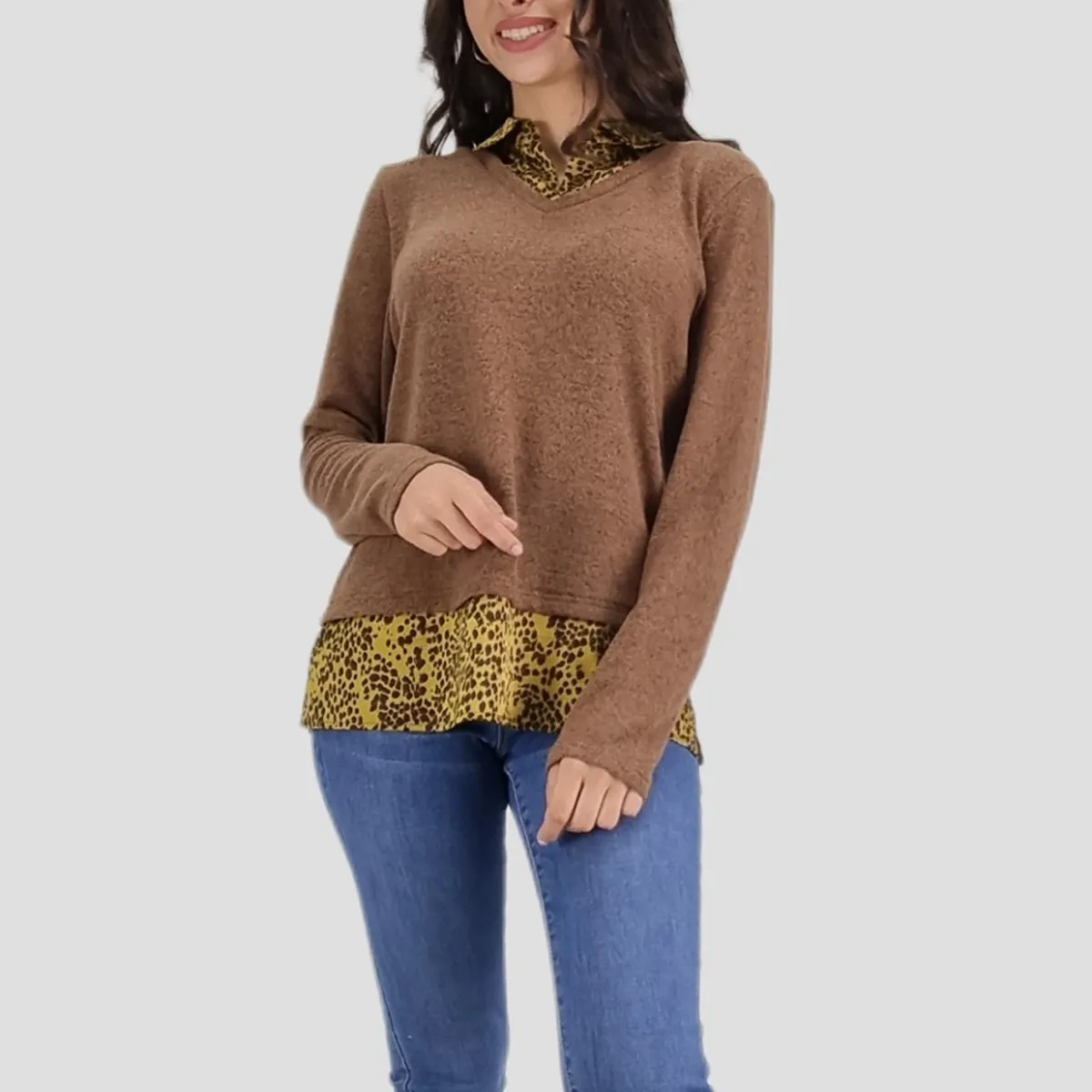 TENTATION - Blusa Chaleco Manga Larga