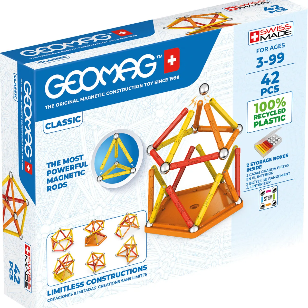 GEOMAG - Juego de Creacion Magnético Classic (42 piezas)