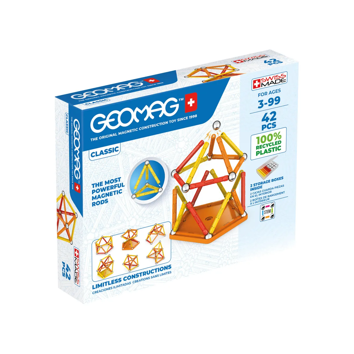 GEOMAG - Juego de Creacion Magnético Classic (42 piezas)