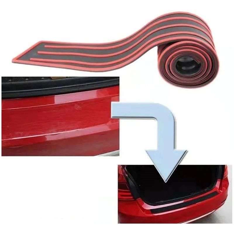 GENERICO - Goma Protectora Maletero Auto Camione Parachoque rojo 223328