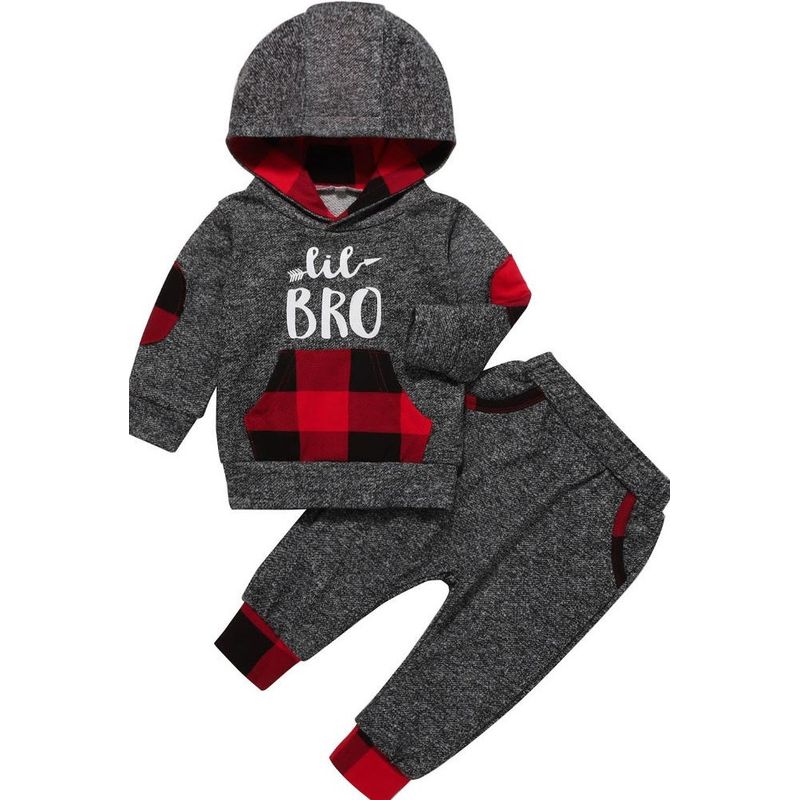 ANGO - Conjunto Bebé Poleron Pantalón Rojo Cuadrille Rojo