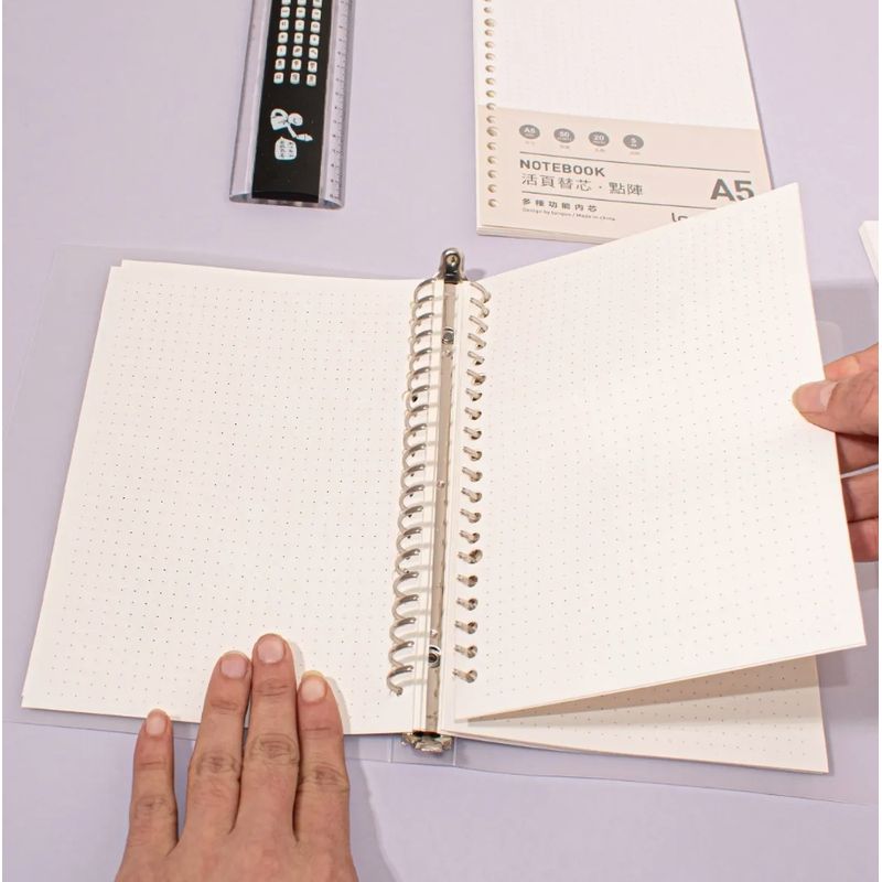 LANGUO - Repuestos De Hoja A5 Papel Anillado 50 Hojas blanco