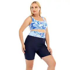 SHANDIAN - Traje de baño Tankini de dos piezas para mujer