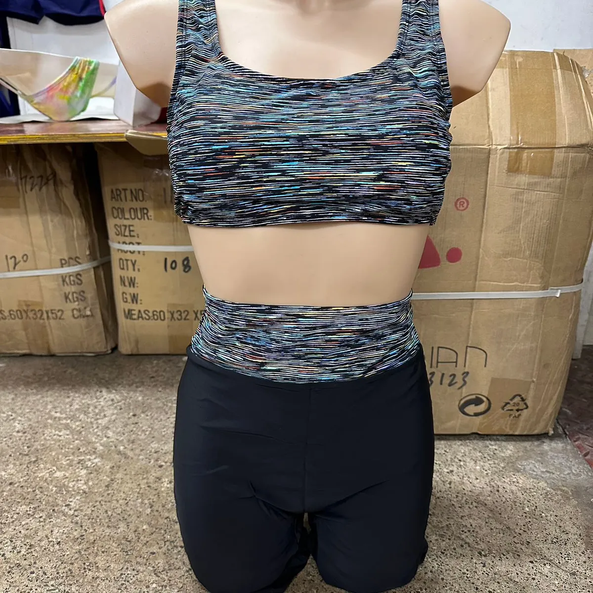 SHANDIAN - Traje de baño Tankini de dos piezas para mujer