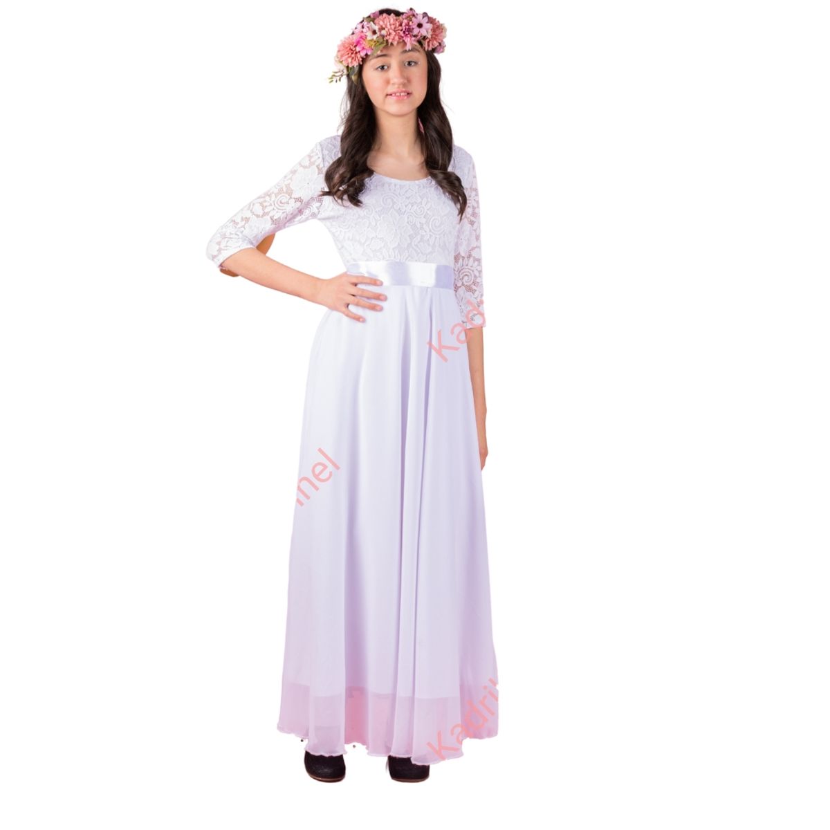 GENERICO - VESTIDO LARGO  DE NIÑA IDEAL PARA PRIMERA COMUNION BODA