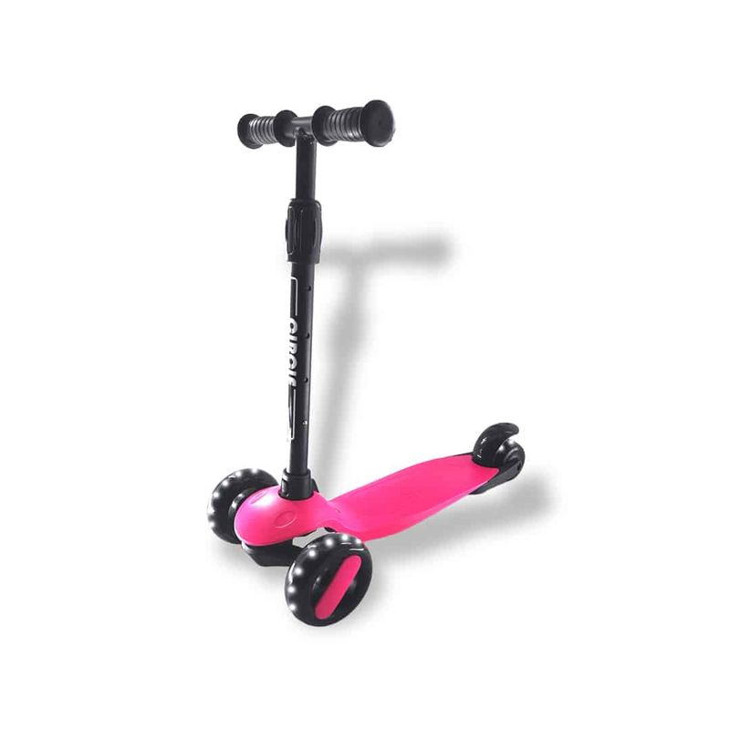BABYMINE - Scooter Para Niños Monopatín Rosa Luces Led