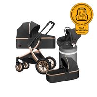Coche de Bebé Travel System Simple Life Negro Dorado