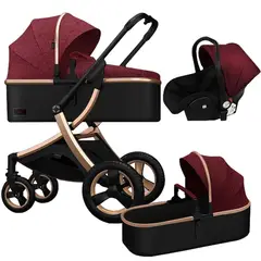BABYMINE - Coche de Bebé Travel System Simple Life Rojo Dorado