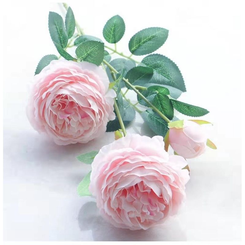 BJ HOGAR - Pack 6 Ramos de Flores Artificiales Peonía Rosada