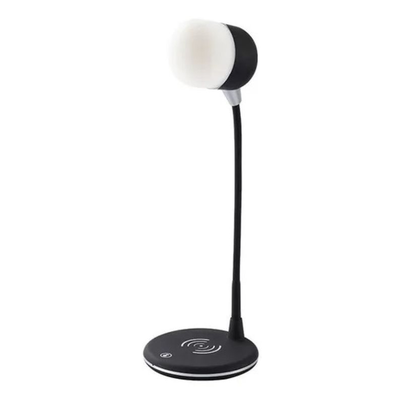 GENERICO - Lámpara Escritorio Parlante Bluetooth Cargador Inalambrico 251006 Ngro
