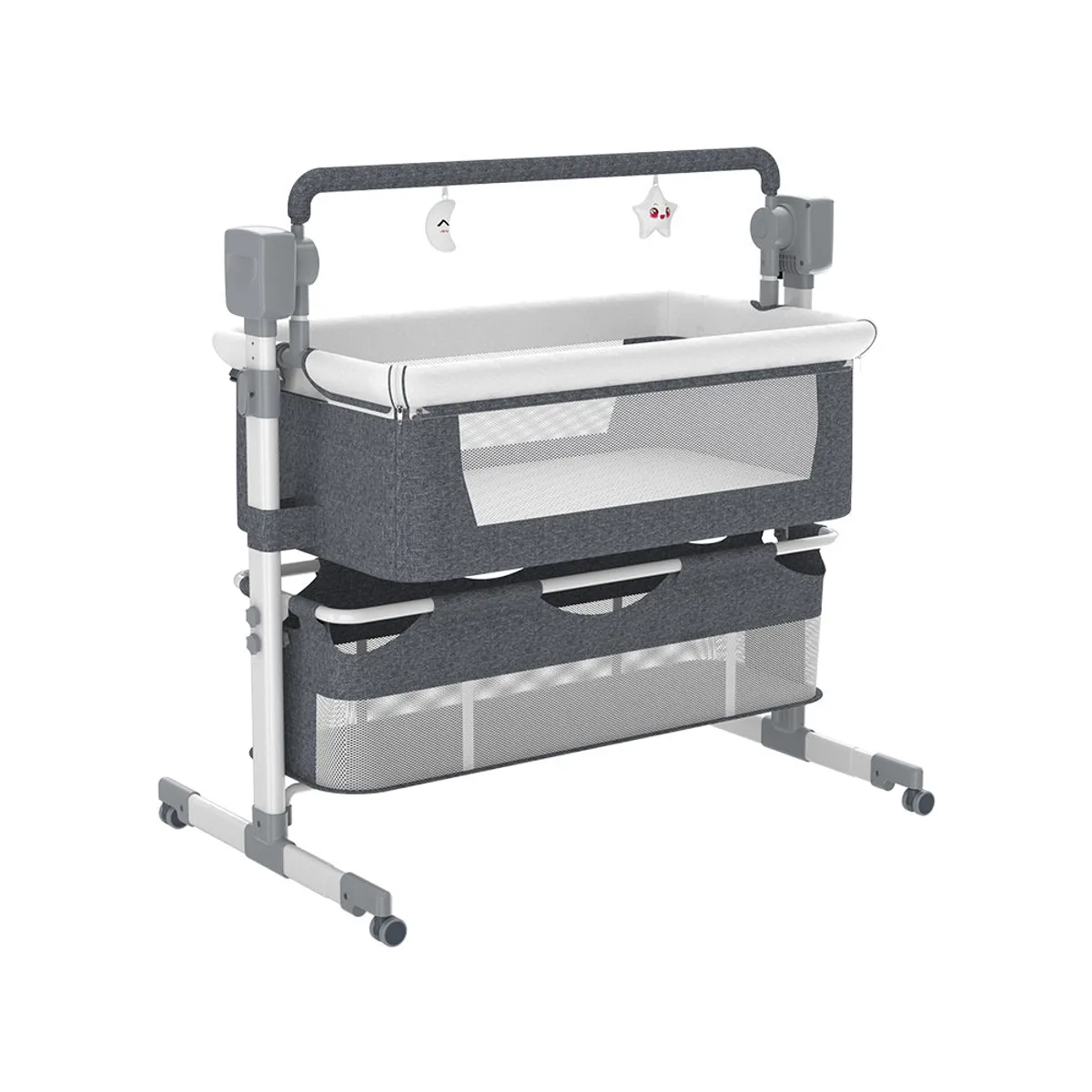 BABYMINE - Cuna Mecedora Eléctrica Con Bluetooth Gris