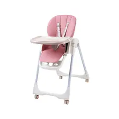 BABYMINE - Silla de Comer Plegable Evolution Rosada
