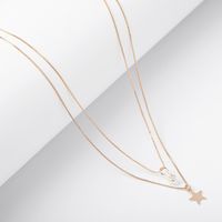 Collar doble con Estrellas para mujer bañado en Oro 18k