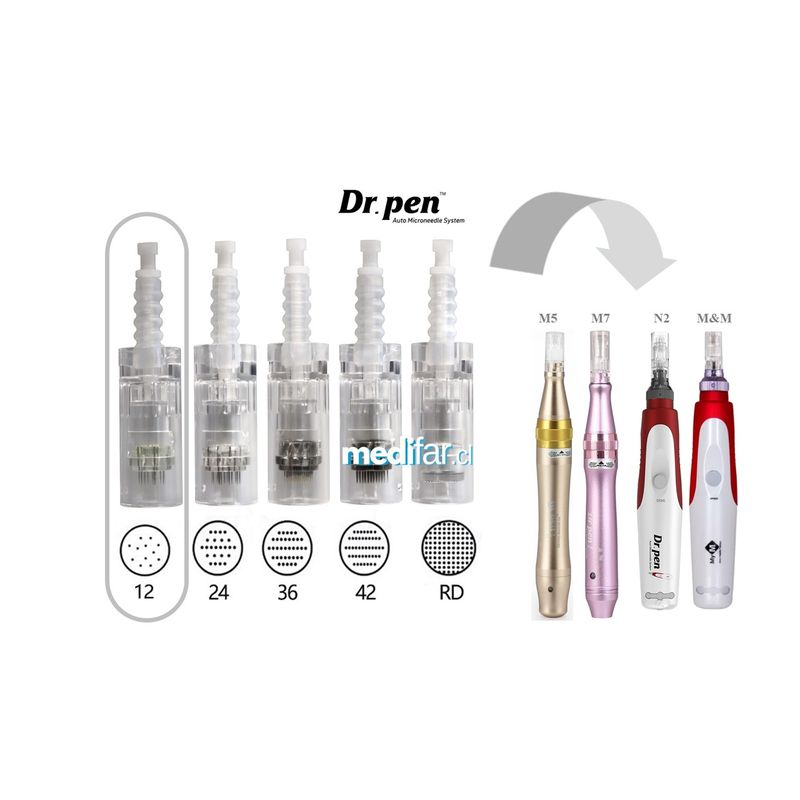 GENERICO - Cartucho Dermapen 12 Pines Pack 10