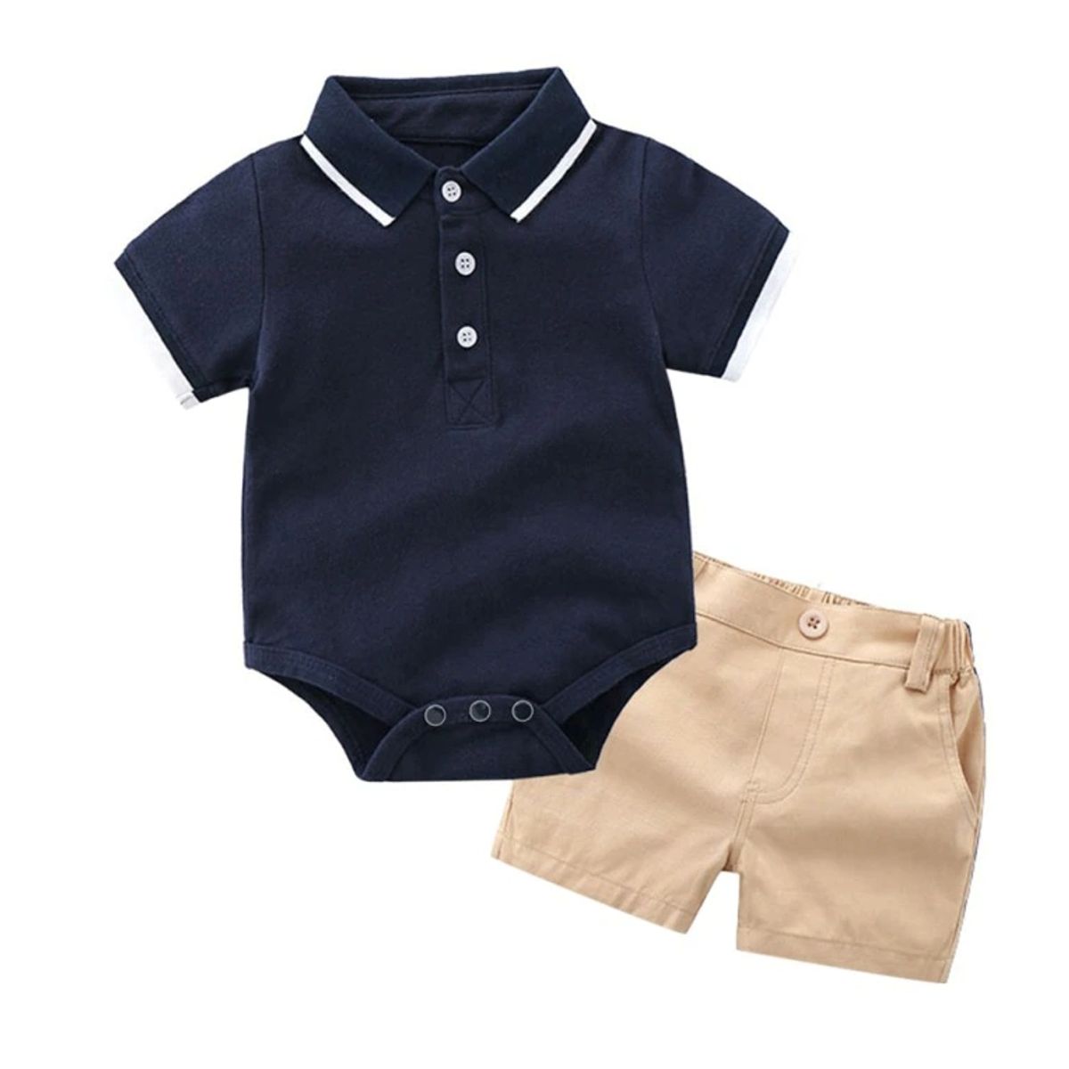 GENERICO - Short  Body Polera pique Conjunto niño bebe.