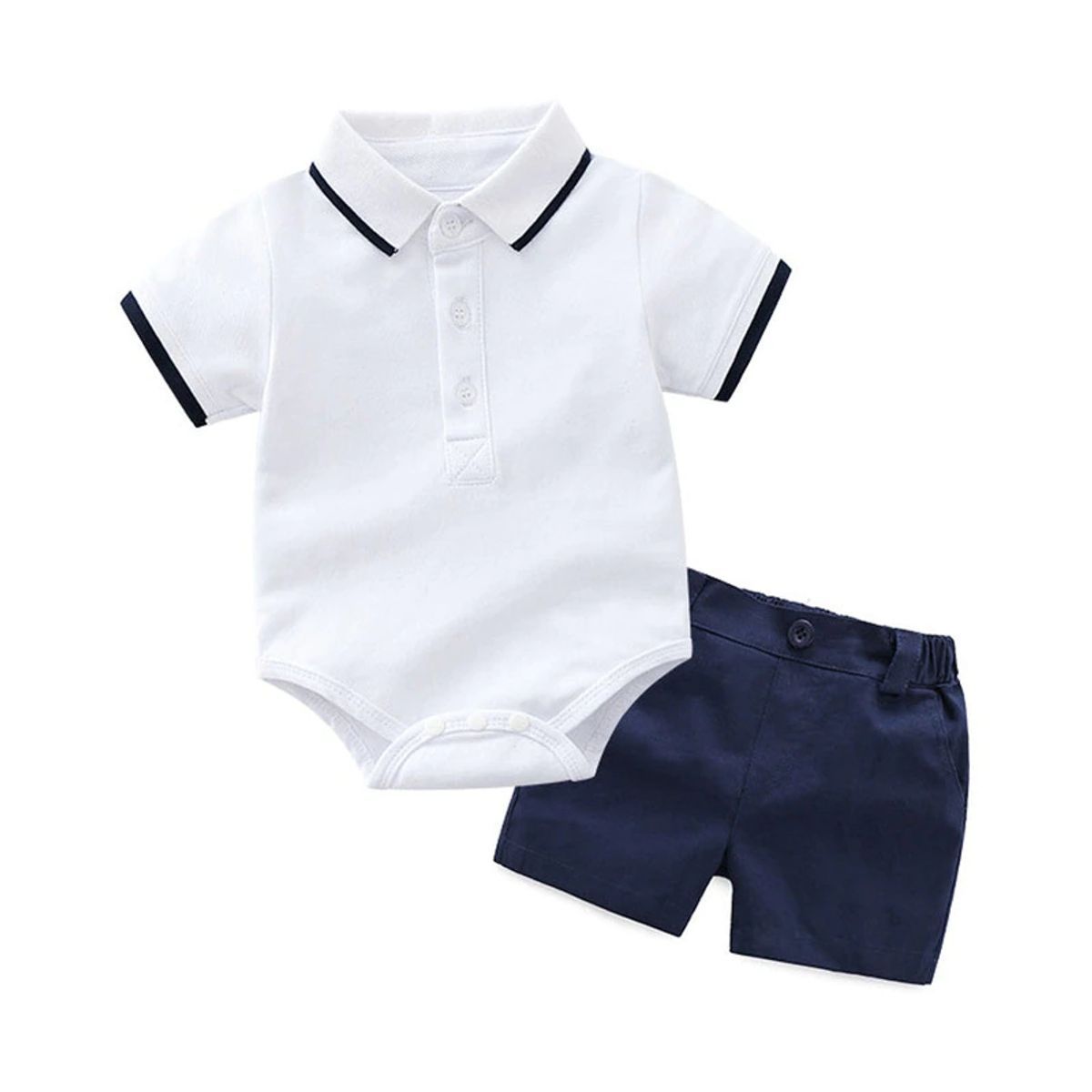 GENERICO - Short  Body Polera pique Conjunto niño bebe