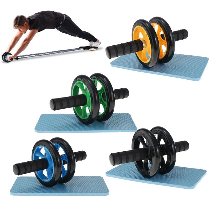 GENERICO - Rueda Abdominal Doble Rodillo  Tapete Para Las Rodillas