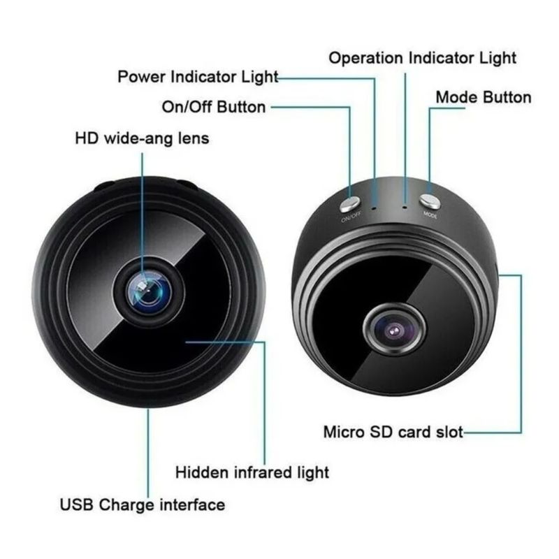 GENERICO - Mini Camara Seguridad Espia Wifi V380 Pro Inalambrico Oculta 240122