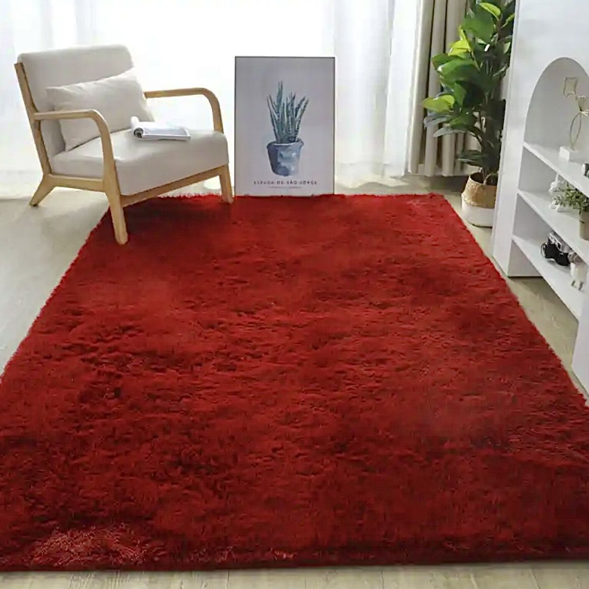 GENERICO - Alfombra peludas tipo Shaggy 200cm x 300cm BURDEO