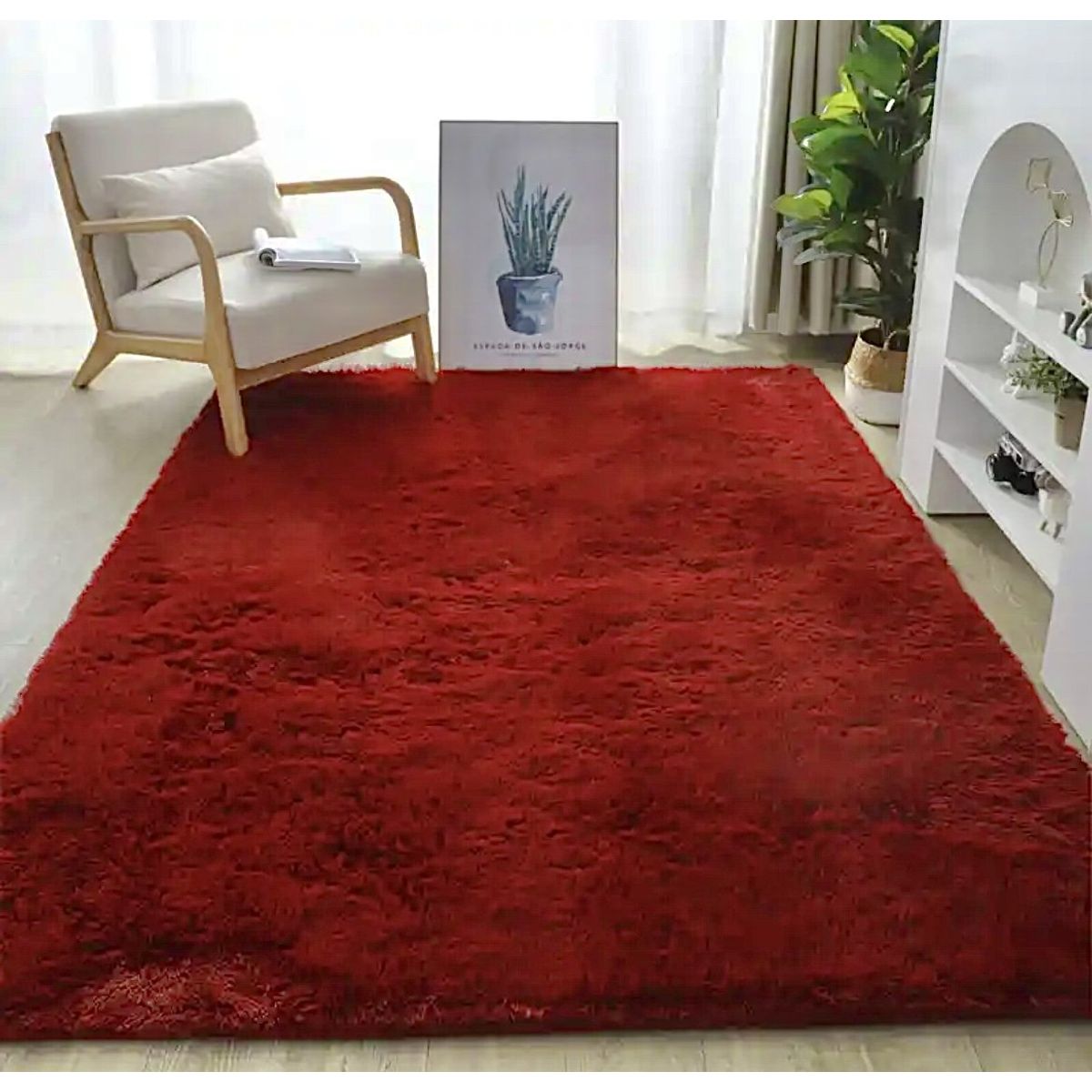 GENERICO - Alfombra peludas tipo Shaggy 200cm x 300cm BURDEO