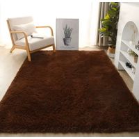 Alfombra Peludas Tipo Shaggy 240Cm X 200Cm Café