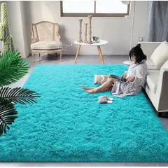 GENERICO - Alfombra Peludas 150X200Cm Celeste