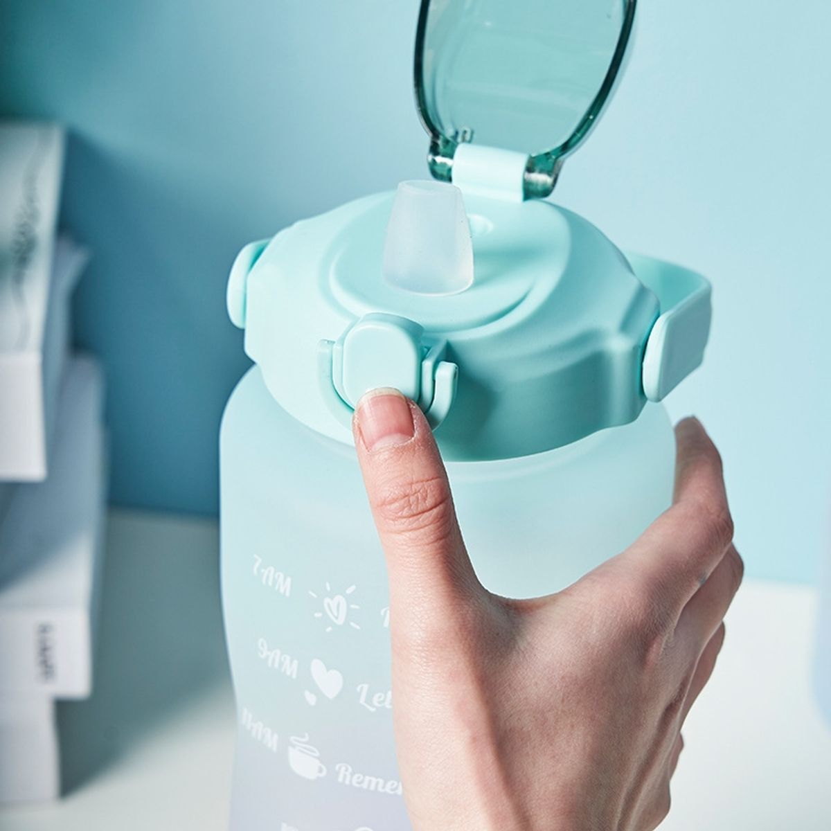 KUANGYE - Botella De Agua Motivacional Gran Capacidad 2l Deportiva