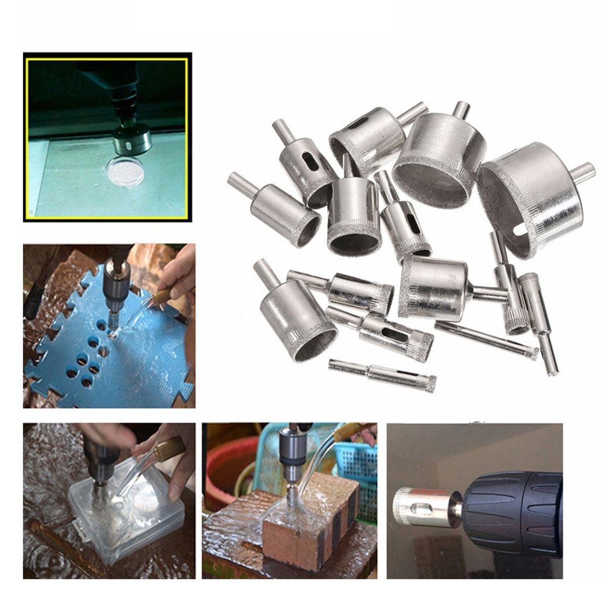 KUANGYE - Brocas Copa Para Cerámicos Mármol Vidrio Piedra 16pcs