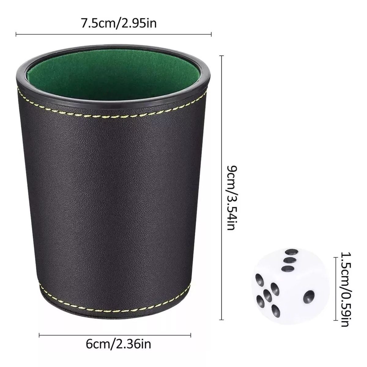 KUANGYE - Juego De 4 Cachos Eco Cuero Negro