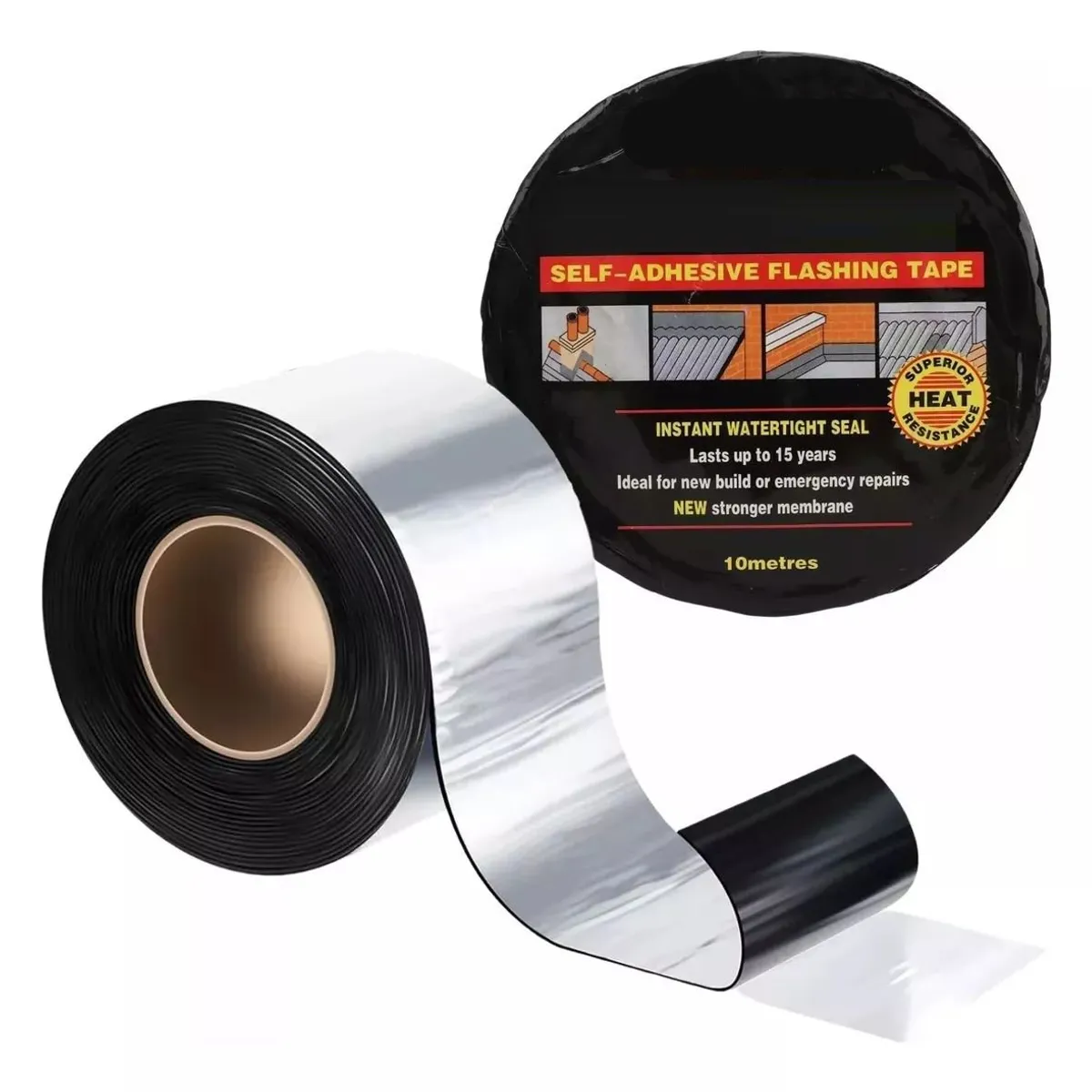 KUANGYE - Cinta Sellador Techo Impermeable Aluminio Asfalto Betún 10m